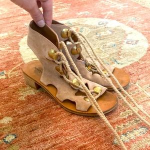 See by Chloe lace up beige sandals. Lightly worn good condition